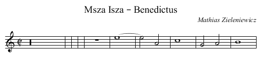 Msza Isza – Benedictus - staff notation