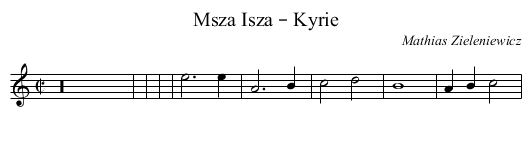 Msza Isza – Kyrie - staff notation