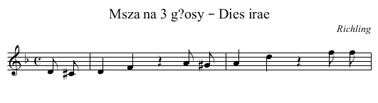 Msza na 3 g?osy – Dies irae - staff notation