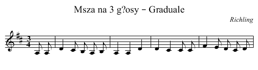 Msza na 3 g?osy – Graduale - staff notation