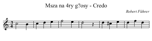 Msza na 4ry g?osy - Credo - staff notation