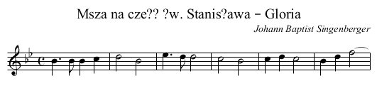 Msza na cze?? ?w. Stanis?awa – Gloria - staff notation