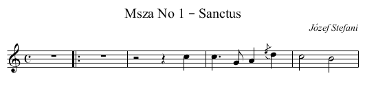 Msza No 1 – Sanctus - staff notation