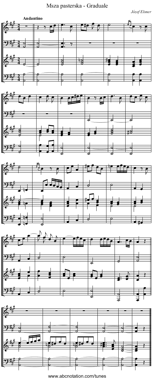 Msza pasterska - Graduale - staff notation