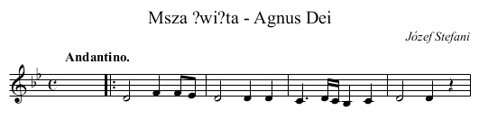 Msza ?wi?ta - Agnus Dei - staff notation