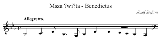 Msza ?wi?ta - Benedictus - staff notation