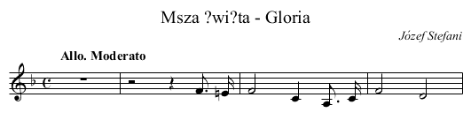 Msza ?wi?ta - Gloria - staff notation