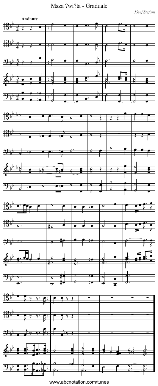 Msza ?wi?ta - Graduale - staff notation
