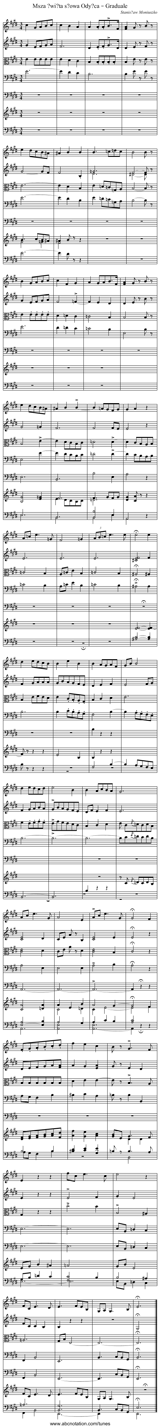 Msza ?wi?ta s?owa Ody?ca – Graduale - staff notation