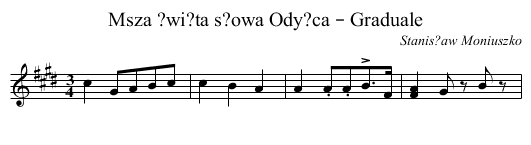 Msza ?wi?ta s?owa Ody?ca – Graduale - staff notation