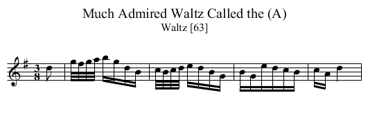Much Admired Waltz Called the (A) - staff notation