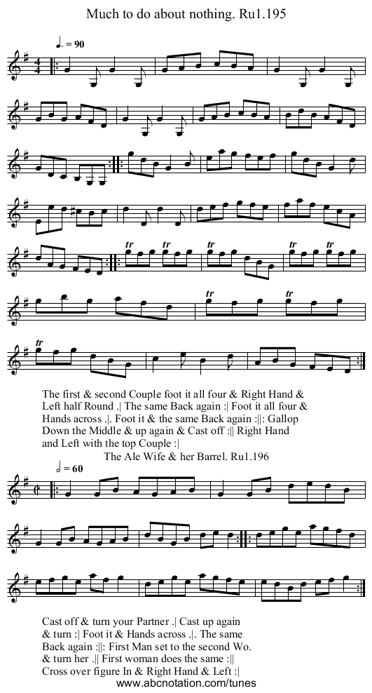 Much to do about nothing. Ru1.195 - staff notation