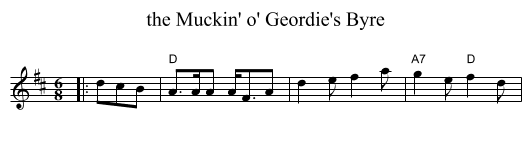 Muckin' o' Geordie's Byre, the  - staff notation