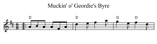 Muckin' o' Geordie's Byre - staff notation