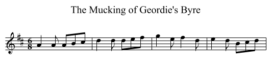 Mucking of Geordie's Byre, The - staff notation