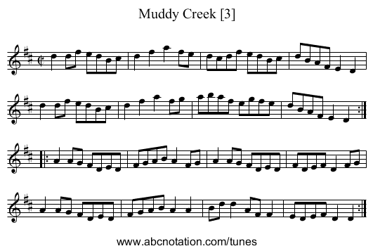 Muddy Creek [3] - staff notation