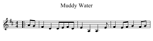 Muddy Water - staff notation
