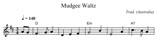Mudgee Waltz - staff notation