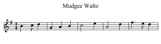 Mudgee Waltz - staff notation