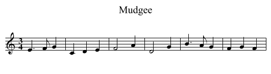 Mudgee - staff notation