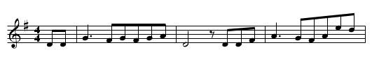 Muede kehrt ein Wandersmann zurueck - staff notation