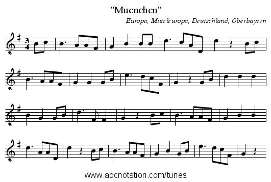 Muenchen - staff notation