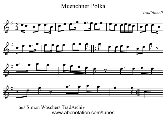Muenchner Polka - staff notation