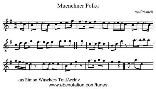 Muenchner Polka - staff notation