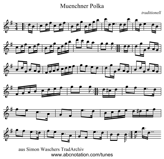 Muenchner Polka - staff notation