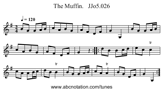 Muffin.   JJo5.026, The - staff notation