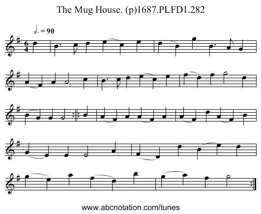 Mug House. (p)1687.PLFD1.282, The - staff notation