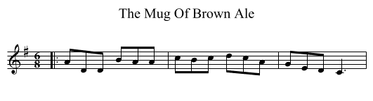 Mug Of Brown Ale, The  - staff notation