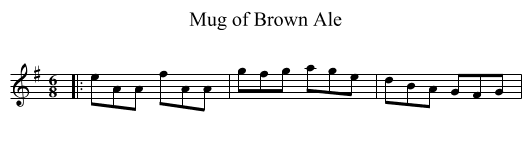 Mug of Brown Ale - staff notation