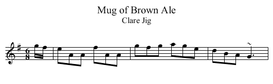Mug of Brown Ale - staff notation