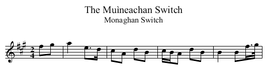 Muìneachan Switch, The - staff notation