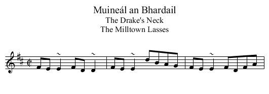 Muine&aacute;l an Bhardail - staff notation