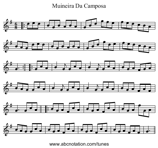 Muineira Da Camposa - staff notation