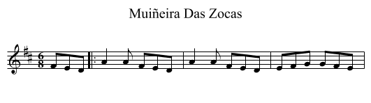 Muiñeira Das Zocas - staff notation