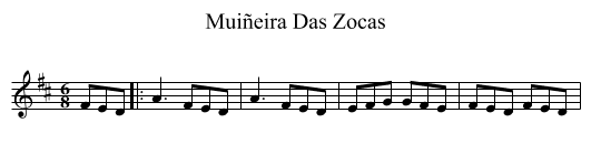 Muiñeira Das Zocas - staff notation