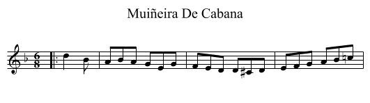 Muiñeira De Cabana - staff notation