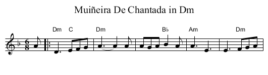 Muiñeira De Chantada in Dm - staff notation