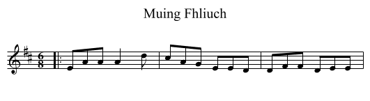 Muing Fhliuch - staff notation
