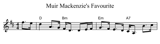 Muir Mackenzie's Favourite - staff notation