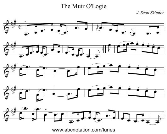 Muir O'Logie, The - staff notation