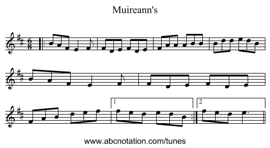 Muireann's - staff notation