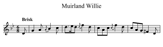 Muirland Willie - staff notation
