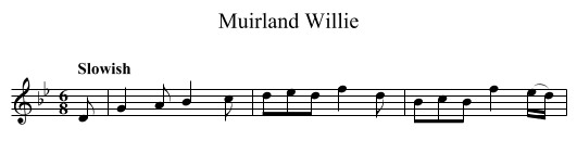 Muirland Willie - staff notation