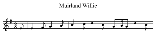 Muirland Willie - staff notation