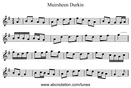 Muirsheen Durkin - staff notation