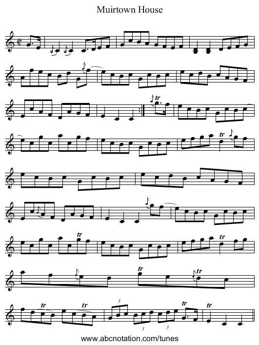 Muirtown House - staff notation